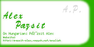 alex pazsit business card